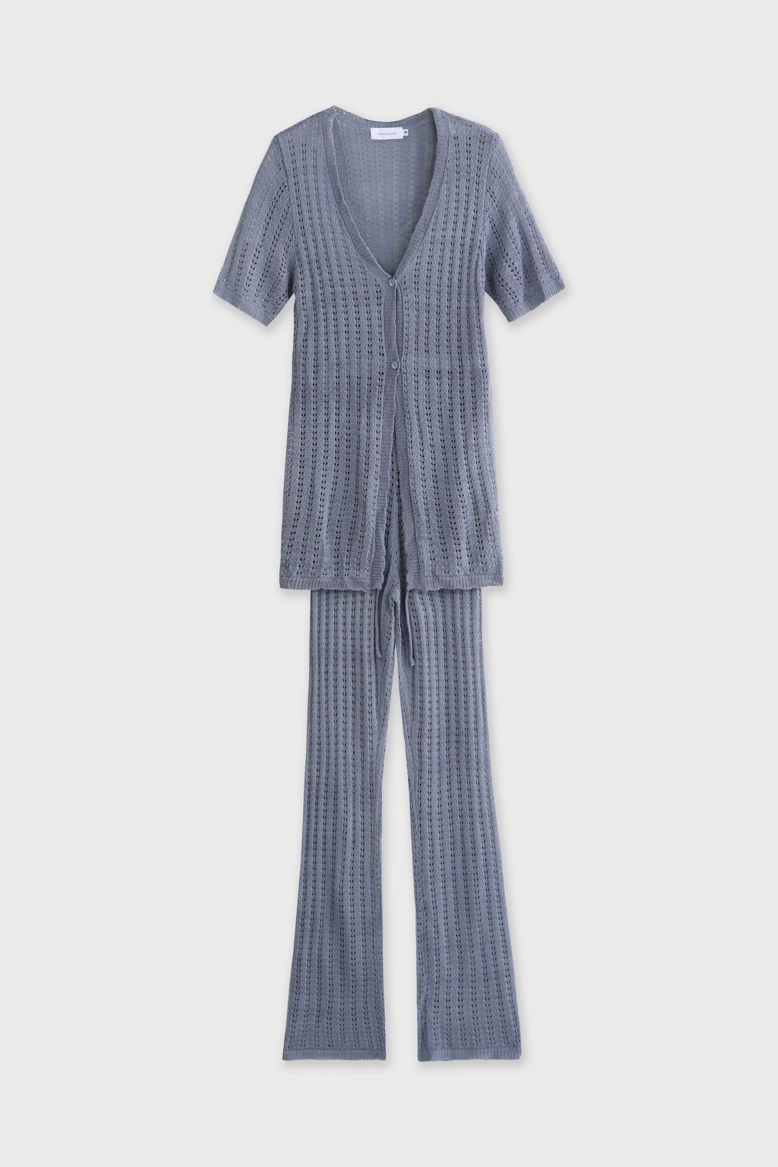 Open-Knit Beach Set with Flare Pants, alternate view