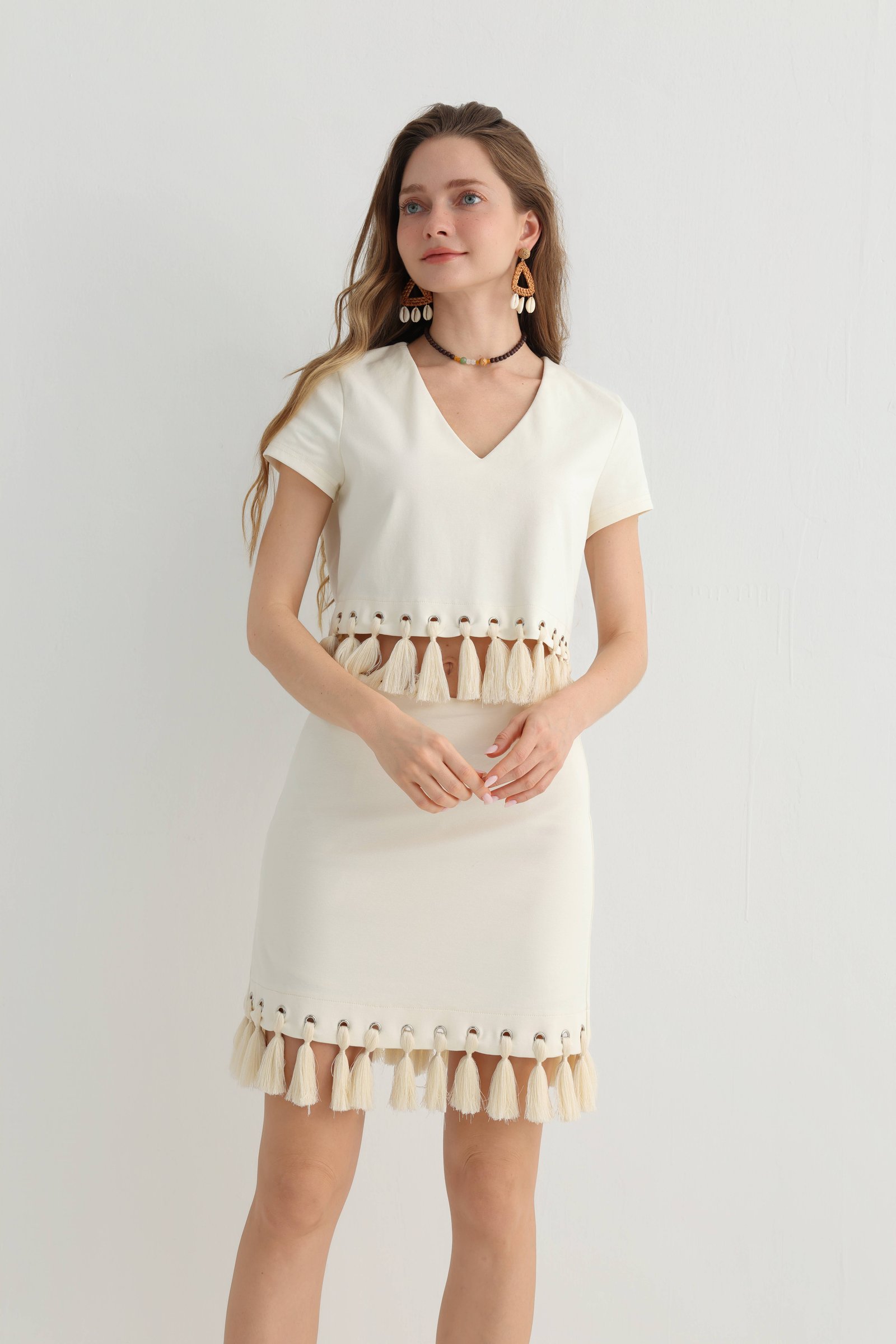 Tassel Trim Two-Piece Set, alternate view