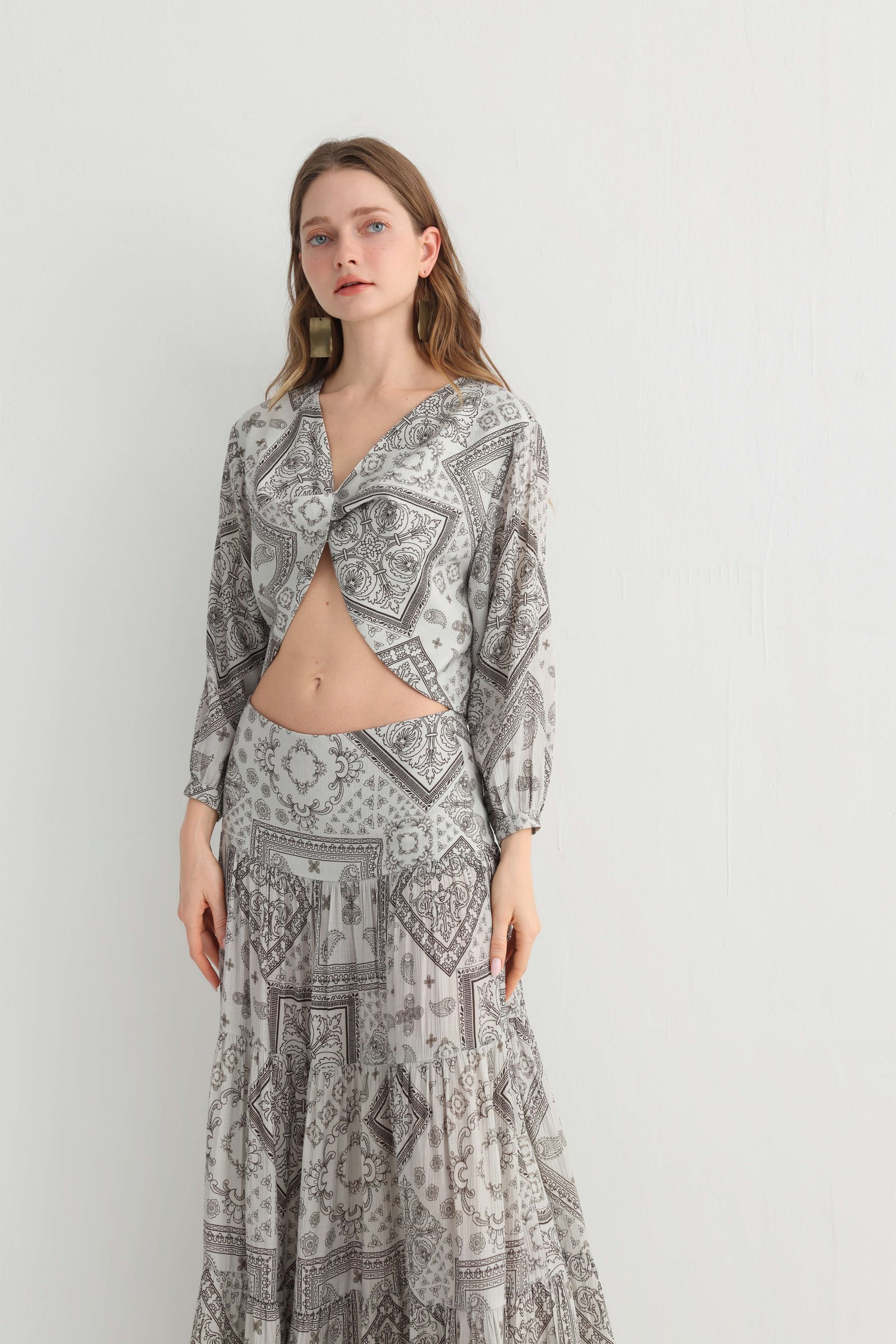 Bandana Print Maxi Skirt Set, alternate view