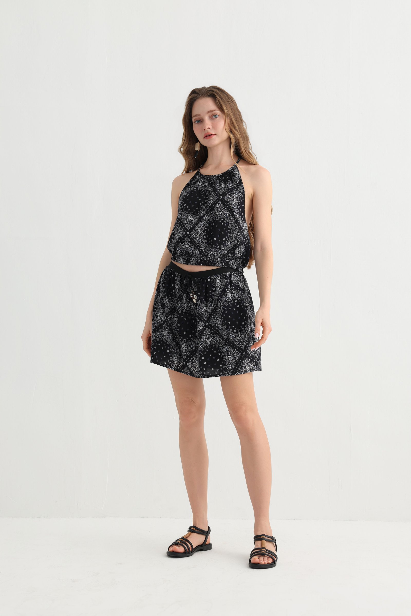 Boho Halter Skort Two-Piece Set, alternate view