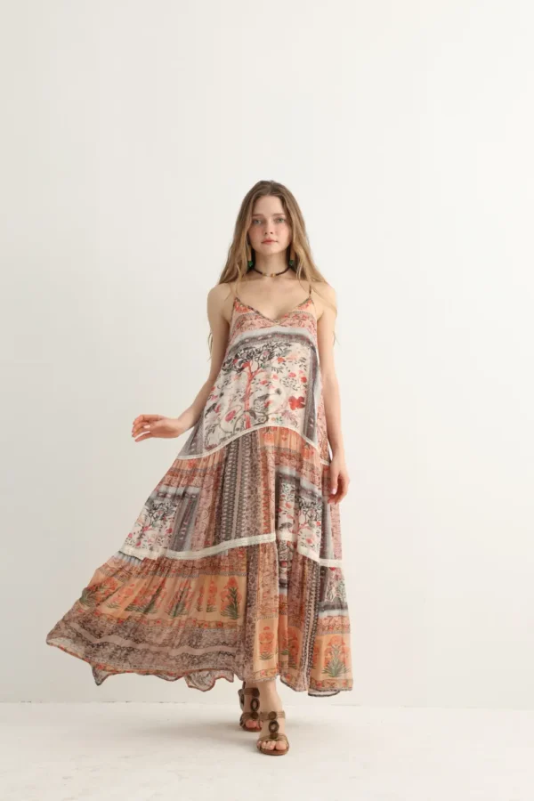Boho Floral Tiered Maxi Dress, alternate view